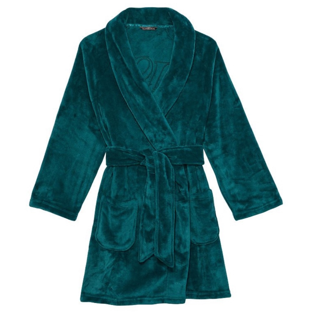 NWT Victoria’s Secret Short Cozy Robe Deepest Green